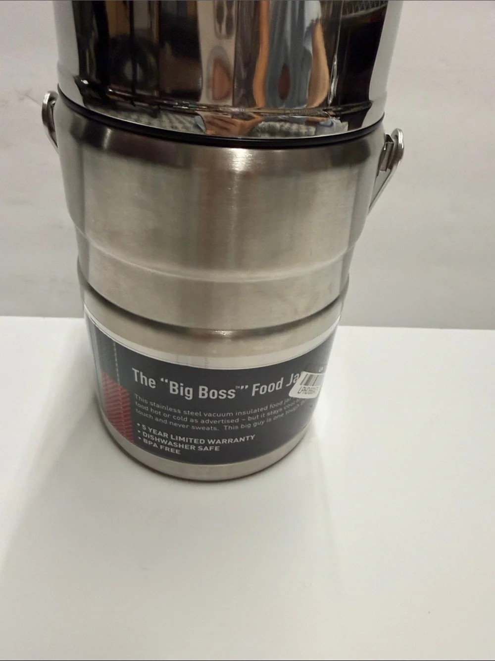 NEW Thermos Silver Stainless Steel Food Jar The Big Boss